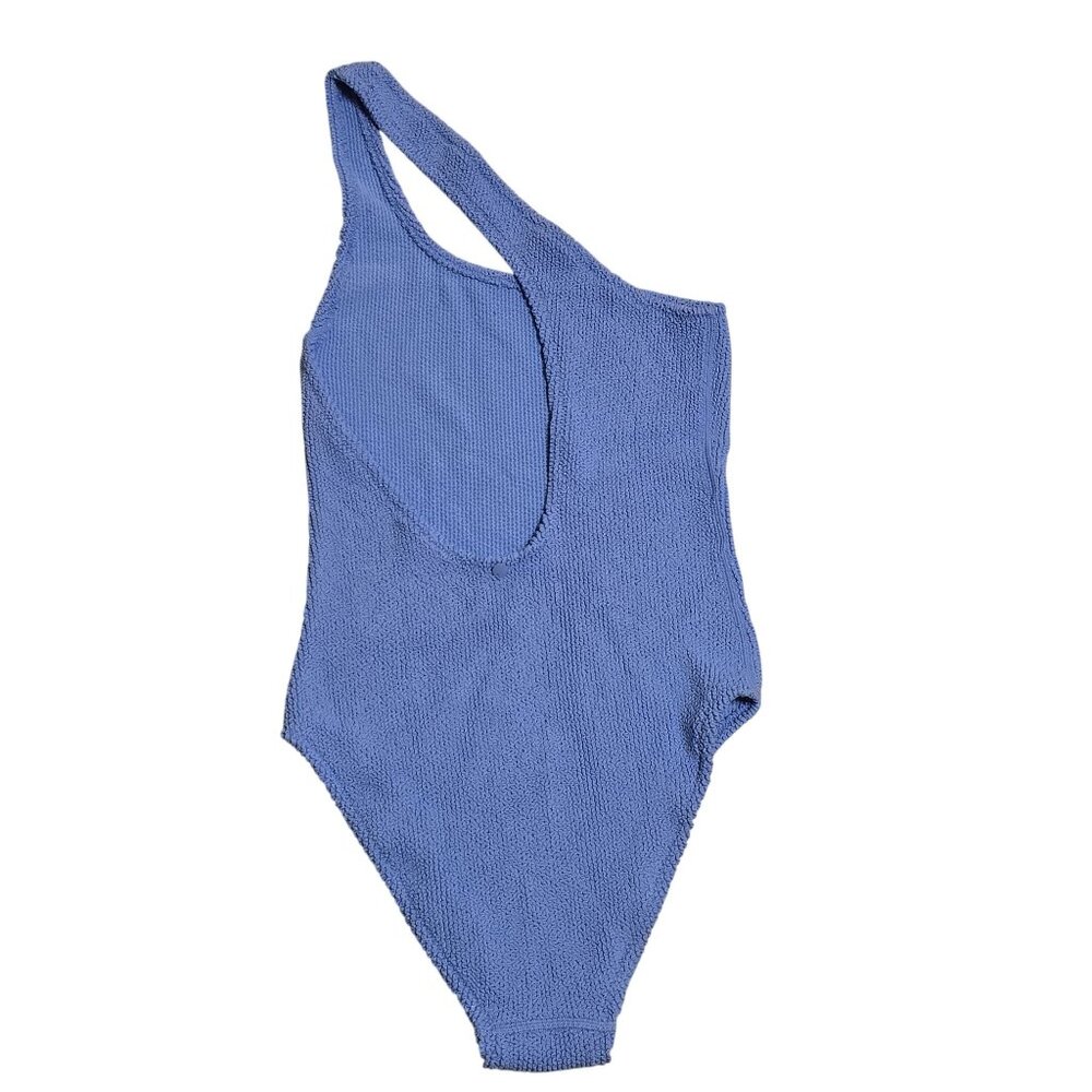 Victoria's Secret crinkle One-Shoulder Blue Textured Swimsuit SOFT vacation XL - Picture 3 of 10